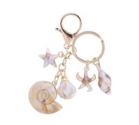 Mikovivi Starfish Seashell Conch Keychain, Beach Bag Charms Summer Keychain Shell Keyring Car Key Purse Backpack Handbag Decoration Accessories and Jewelry Gifts for Ocean Lovers