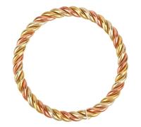 Mikovivi Tensor Bracelet, Handmade Solid Copper Twisted Bangle Adjustable Pure Copper Tensor Ring Bracelet Women Men Health Jewelry Gift (Two-Tone)