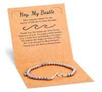Mikovivi Wave Bracelet, Gift for Friends Best Friend Bracelet Friendship Jewelry Gifts for Women Besties Soul Sisters Daughters Christmas Valentines Day Birthday Graduation Gifts for Her