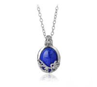 Mikqky Gothic Necklace with Sapphire Pendant, Sapphire Blue Daylight Necklace, Crystal Pendant, Dark Romantic Sapphire Necklace for Fans, Mysterious Jewellery Pendant Sapphire Blue for Women
