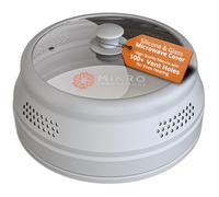 Mikro Innovations Glass & Silicone Microwave Splatter Cover - Tall and Collapsible Design that fits 6-10.5in Plates and Bowls - Space Saving, BPA Free & Dishwasher Safe (1, Gray, large)