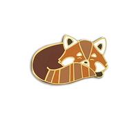 Mikspress Cute Red Panda Sleeping Enamel Pin, Metal