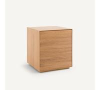 Mikube Oak and Veneered Desk with 1-Door Pedestal Natural Oak