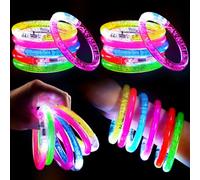 Mikulala Party Bag Fillers - 24pc LED Light Up Bracelets, Glow in the Dark Party Favors for Kids & Adults