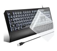 MIKUSO Large Print Backlit Keyboard for Seniors and Low Vision Black