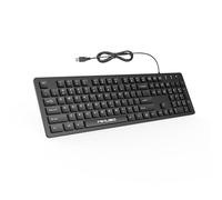 MIKUSO Wired Computer Keyboard Character anti fading,Corded Low-Profile, 12 Multimedia Hotkeys,1.6m Cable USB Interface Plug and Play Suitable for Computers, Laptop and PC,Full-Size,Number Pad, Office
