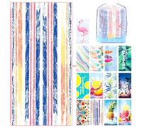 Mikytoper Extra Large Beach Towel for Adults - 180 x 90 CM Microfibre Sandproof Quick Dry Towel for Men Women - Travel/Pool (Crayon Stripes)