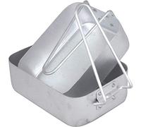 Mil-Com 2-Piece Camping Mess Tin Set - Lightweight Survival Tin Cookware with Folding Handles - Aluminium Mess Kit for Cooking & Eating Outdoors