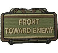 Mil-Spec Monkey Claymore Mine Morale Patch - Front Toward Enemy (Green, Rectangular, 3.5 x 2.25 Inches)