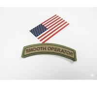 Mil-Spec Monkey Tactical Morale Smooth Operator Tab Patch Bundle with Bonus Outdoor Merchants USA Flag Vinyl Decal, 2-Item Set