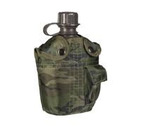 Mil-Tec 1L US Army Water Bottle Canteen Woodland Camo Cover