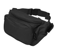 Mil-Tec 3 pocket Black Canvas 100% Polyester Waist Bag - Zip Closure Adjustable