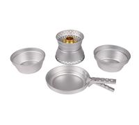 MIL-TEC aluminum cooking stove set hiking cookware compact camping pan pot bowl