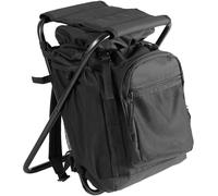 Mil-Tec Backpack and Chair Hiking Pack Outdoor Bag Travel Camping Festival Black