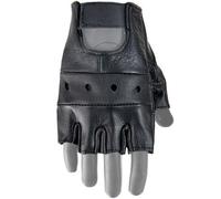 Mil-Tec Biker Leather Fingerless Gloves - Black