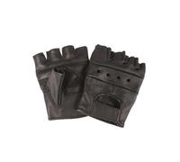 Mil-Tec Biker Leather Fingerless Gloves Chopper Bobber HD, Black, XS-XXL