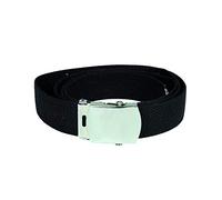 Mil Tec US Trouser Belt - 100% Cotton Webbing - Silver Coloured Metal Buckle - Black