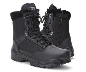 Mil-Tec Black Tactical Boots With YKK Side Zip Military Combat Army Security