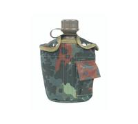 Mil-Tec US Army Style Canteen Water Bottle 1L Flecktarn Hiking Outdoor Airsoft