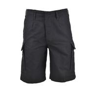 Mil-Tec Brand German Army style black prewashed Moleskin bermuda military shorts