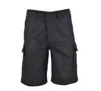 Mil-Tec Brand German Army style black prewashed Moleskin bermuda military shorts