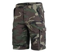 Mil-Tec Brand Germany Military Paratrooper Style Prewashed Woodland camo Shorts