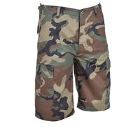 Mil-Tec Brand Military Style Woodland camouflage bermuda cargo BDU army shorts