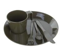 Mil-Tec Complete Camping Set Cutlery Cup Plate Eating Camping Olive Drab