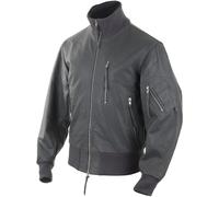 Mil-Tec German Army Leather Flight Jacket Mens Army Style Flight Pilot Grey