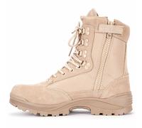 Mil-Tec Khaki Tactical Boots With YKK Side Zip Military Combat Army Security