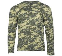Mil-Tec Long Sleeve Shirt Mens Crew-Neck Cotton AT-Digital Camo