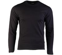 Mil-Tec Long Sleeve Shirt Mens Crew-Neck Cotton Straight-Cut Jersey Black