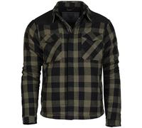 Mil-Tec Lumber Jacket Mens Shirt Checkered Plaid Flannel Check Black/Olive
