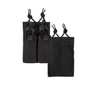 Mil-Tec Magazine pouch for double pistol with Velcro back mit Klettrücken (Black)
