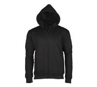 Mil-Tec Mens Fleece Hoodie With Full Zipper Black Hook & Loop Patch Panel