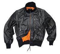 Mil-Tec BW German Leather Flight Jacket - Black