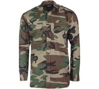 Mil-Tec Mens Long Sleeve Military Uniform Army Shirt Cotton Hunting Top Woodland