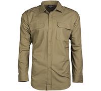 Mil-Tec Mens Long Sleeve Shirt Army Uniform Tactical Ripstop Cotton Top Coyote