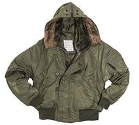 Mil-Tec Olive Unisex Flight Jacket, XXL, 100% Polyester