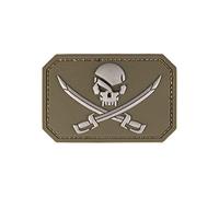 Mil-Tec Patch 3D Skull w Swords PVC with Velcro Fastener Olive
