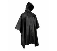 Mil-Tec Plain Black Waterproof Hooded Ripstop Poncho Wet Weather Tarpaulin