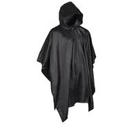MIL-TEC Poncho Hooded Versatile Water Resistant Mesh Bag Included Black