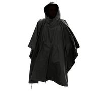 Mil-Tec Poncho Waterproof Hooded Ripstop Black