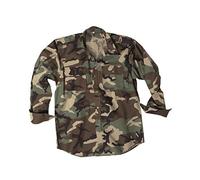 Mil-Tec Ripstop Tactical Shirt Long Sleeve - Woodland