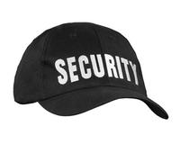 Mil Tec Baseball Cap Embroidered Security Logo Adjustable Black One Size