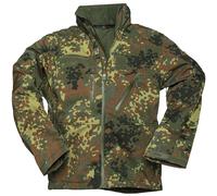 Mil-Tec Softshell Jacket SCU 14 Military Patrol Mens Hooded Coat Flecktarn Camo