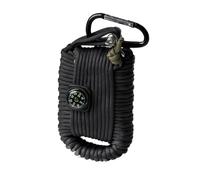 MIL-TEC Survival Kit Large 12m Paracord Fire Starter Compass Whistle Black