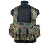 Mil-Tec TACTICAL CHEST RIG CARRY VEST MOLLE WEBBING Army CARRIER FLECKTARN CAMO