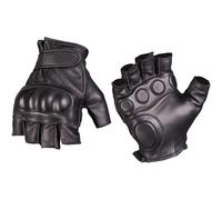 Mil-Tec Men's Fingerless Leather Gloves Black size L