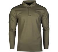 Mil-Tec Tactical Long Sleeve Quick Dry Polo Shirt Mens Outdoor Sport Top Olive